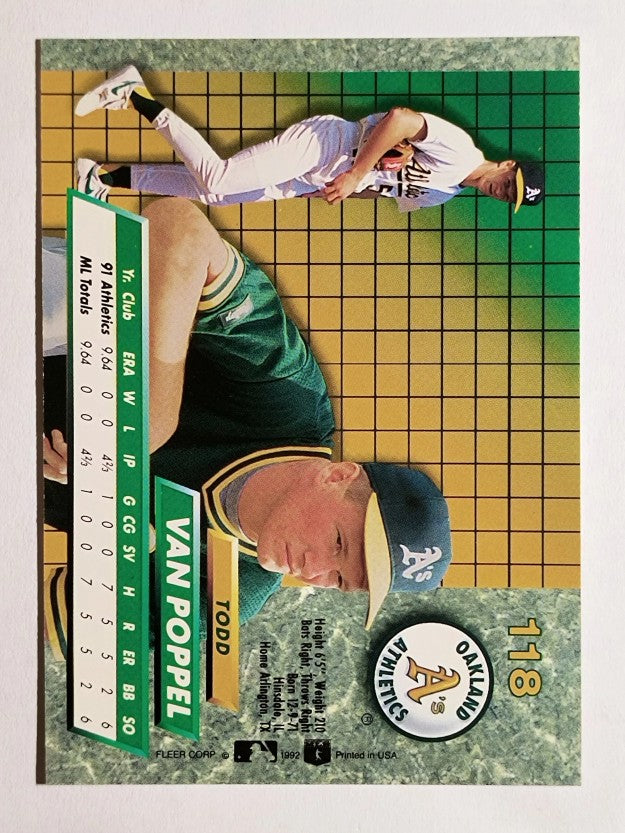 1992 Ultra #118 Todd Van Poppel