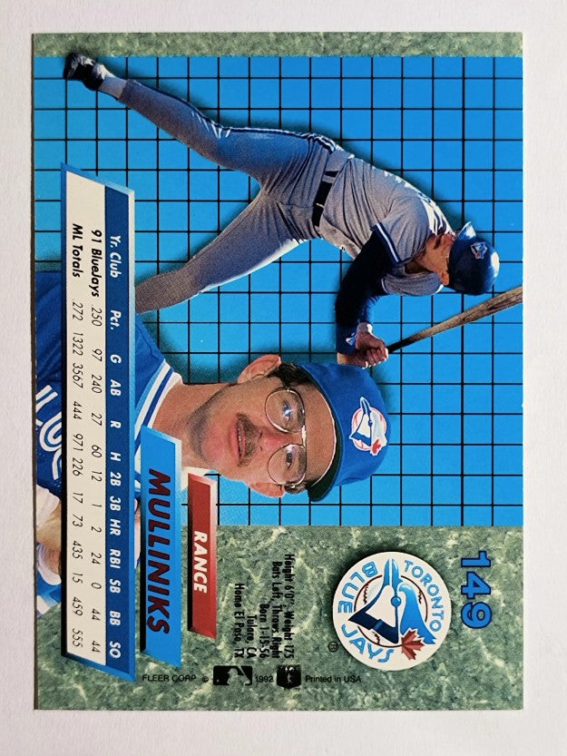 1992 Ultra #149 Rance Mulliniks