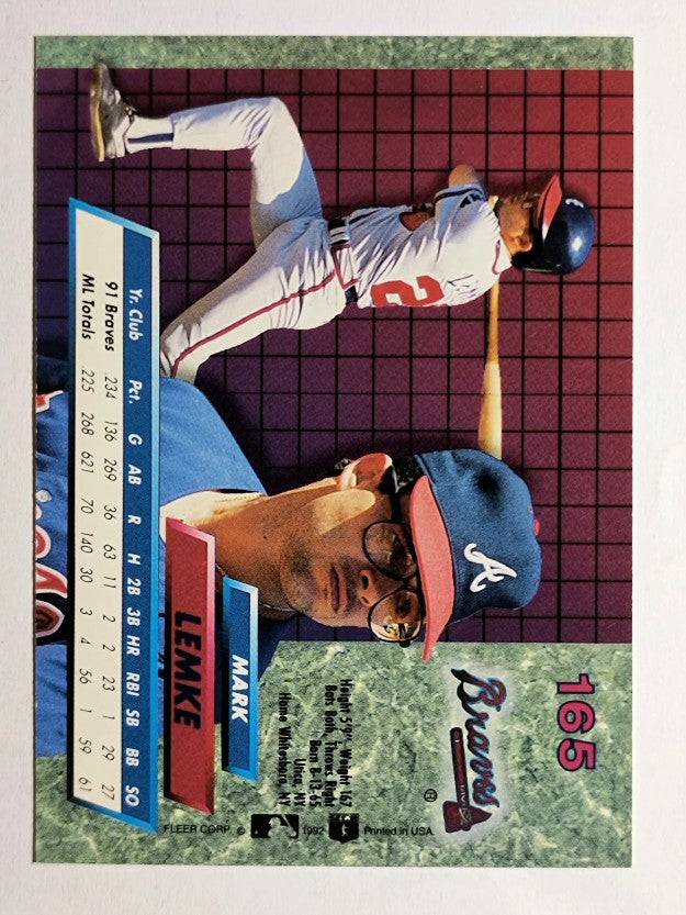 1992 Ultra #165 Mark Lemke