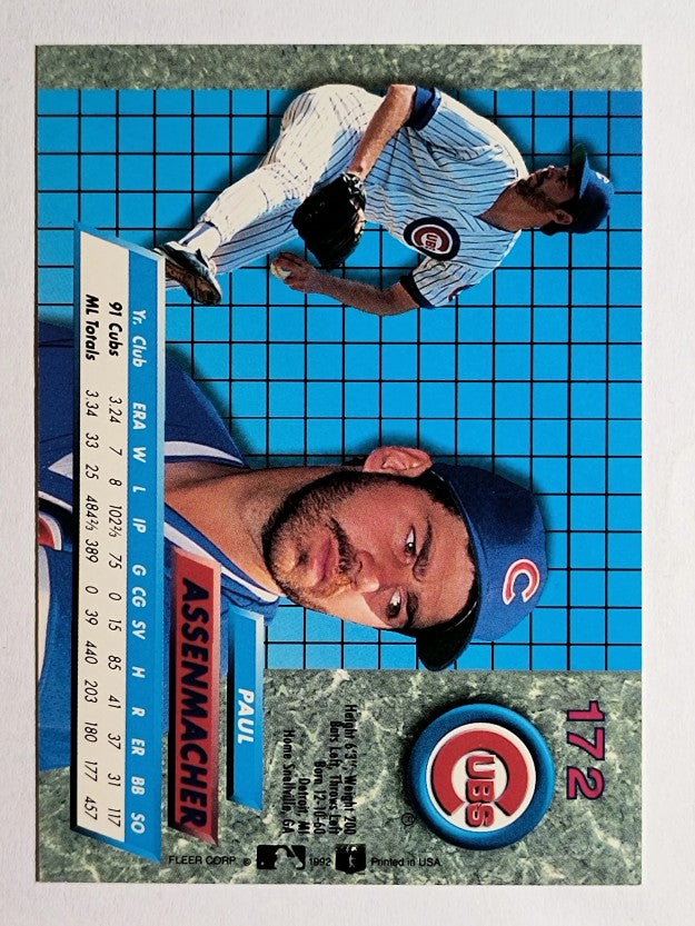 1992 Ultra #172 Paul Assenmacher