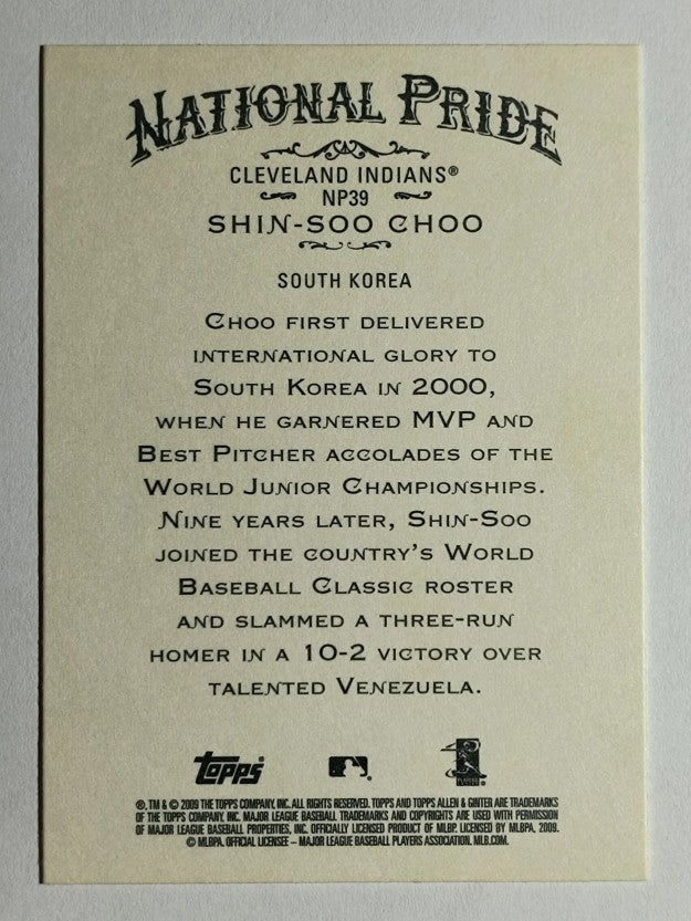 2009 Topps Allen and Ginter National Pride #NP39 Shin-Soo Choo