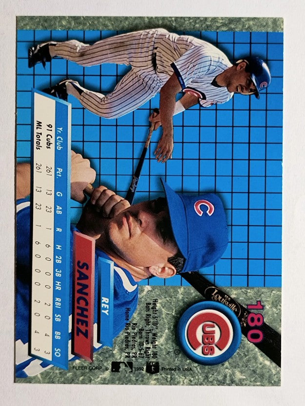 1992 Ultra #180 Rey Sanchez RC