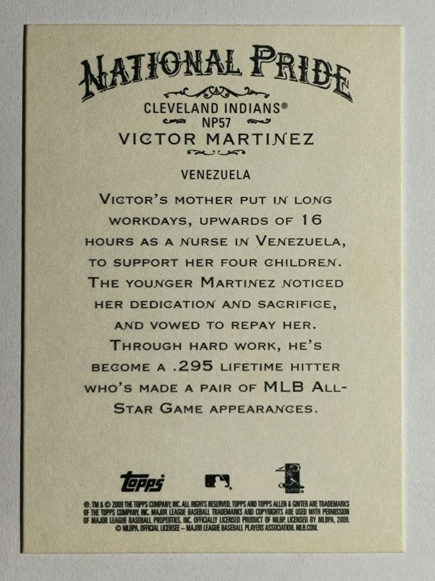 2009 Topps Allen and Ginter National Pride #NP57 Victor Martinez