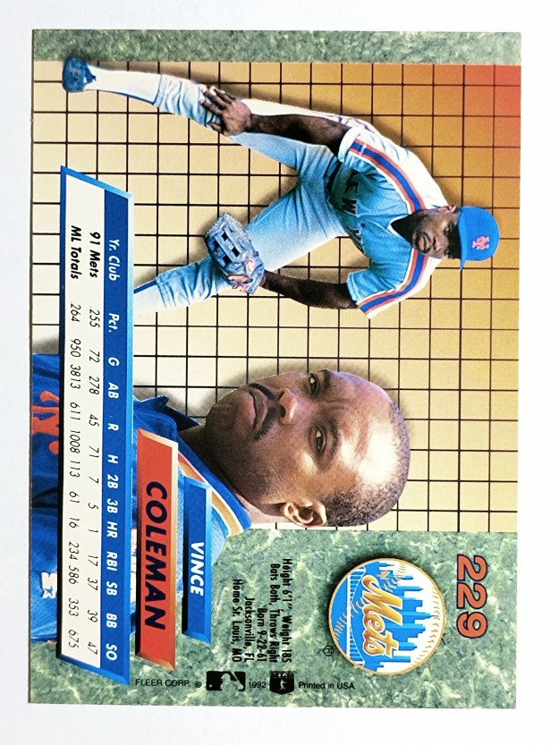 1992 Ultra #229 Vince Coleman