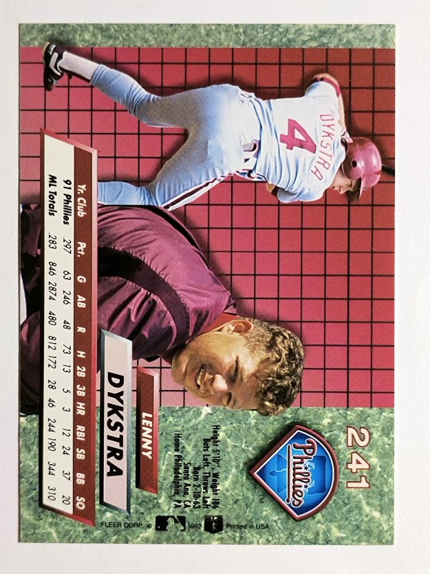 1992 Ultra #241 Len Dykstra