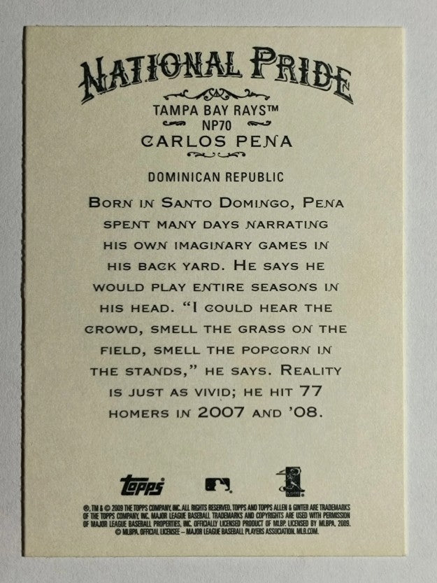 2009 Topps Allen and Ginter National Pride #NP70 Carlos Pena