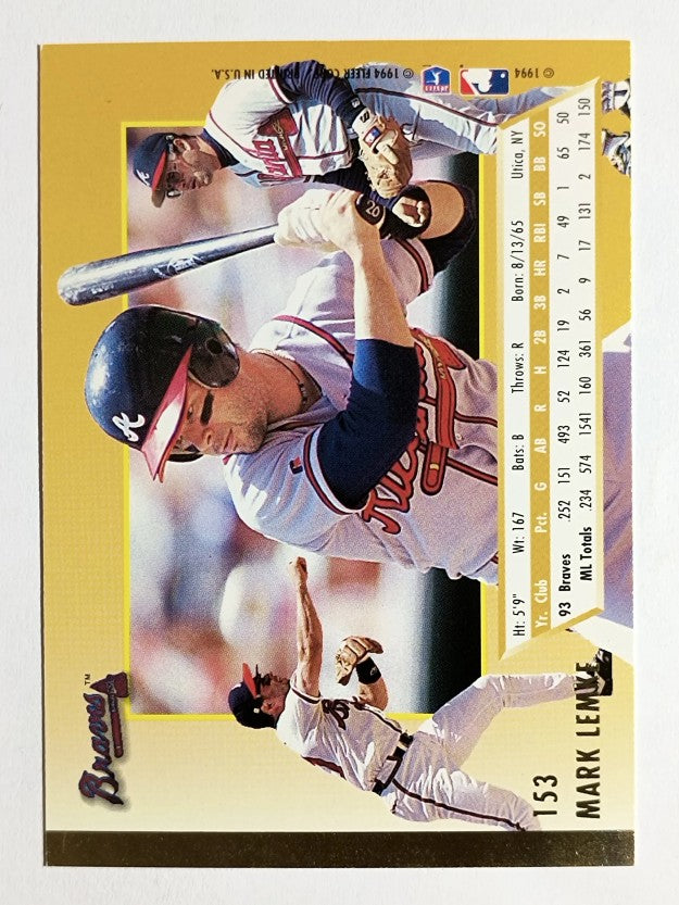 1994 Ultra #153 Mark Lemke