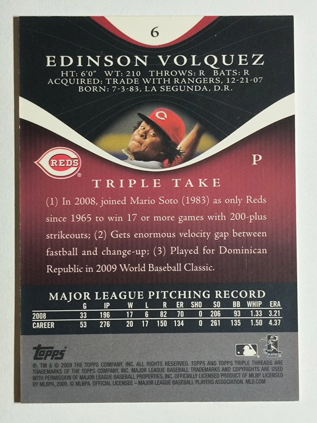 2009 Topps Triple Threads #6 Edinson Volquez