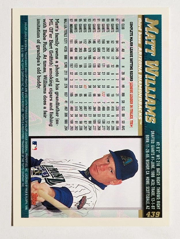 1998 Topps #439 Matt Williams