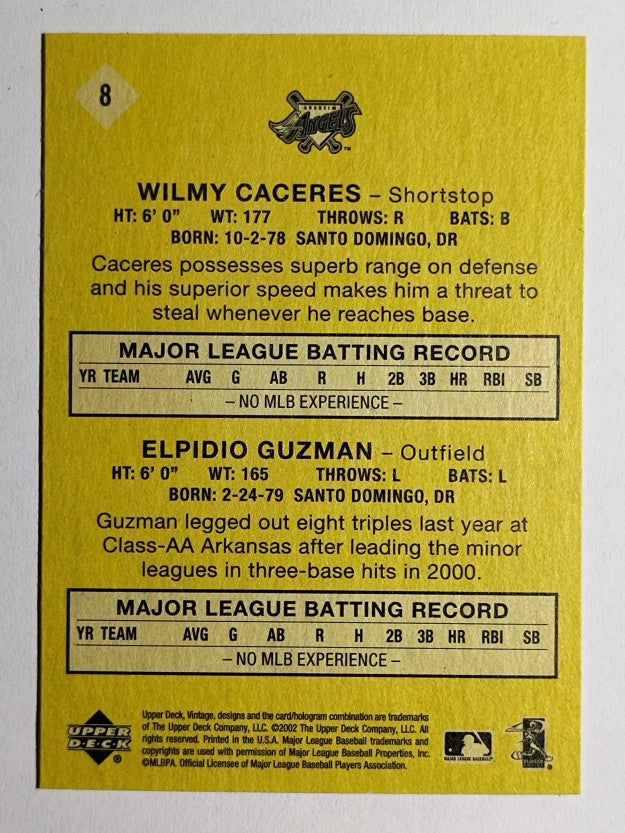 2002 Upper Deck Vintage #8 Wilmy Caceres/Elpidio Guzman