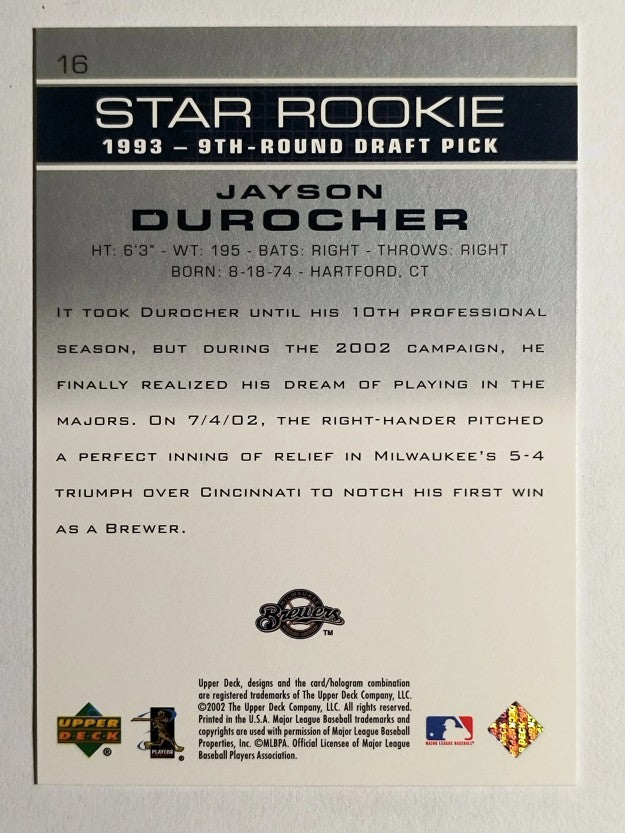 2003 Upper Deck #16 Jayson Durocher SR