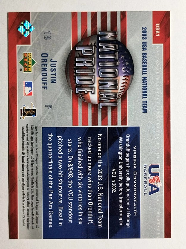 2003 USA Baseball National Team #1 Justin Orenduff