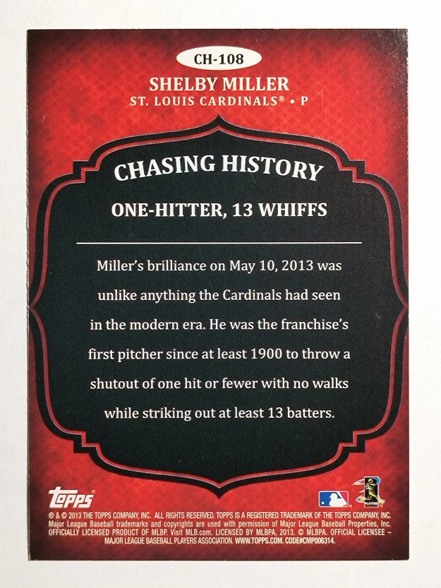 2013 Topps Chasing History #CH108 Shelby Miller