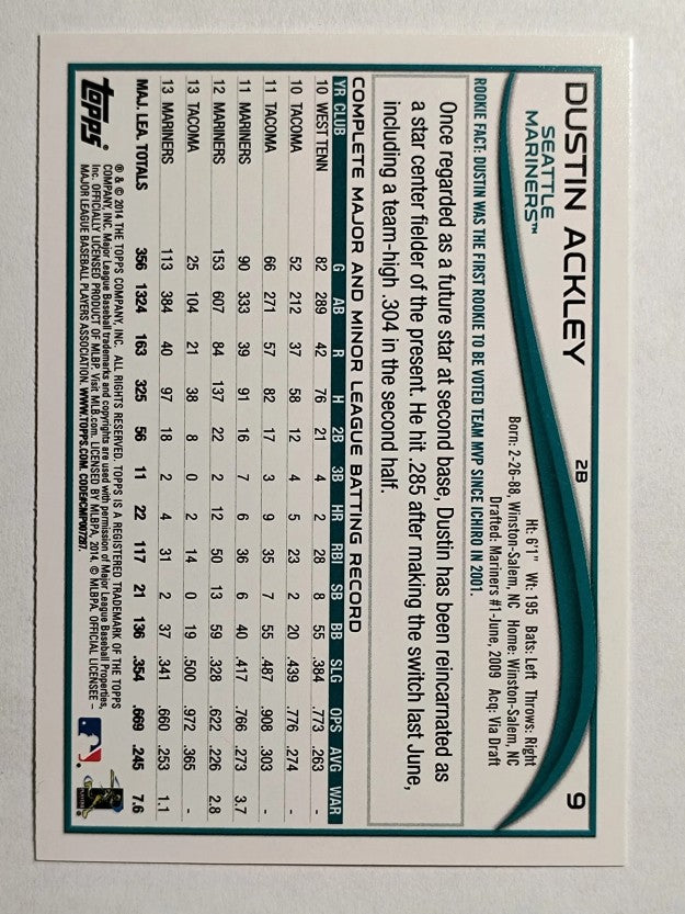2014 Topps #9 Dustin Ackley