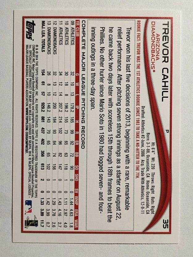 2014 Topps #35 Trevor Cahill