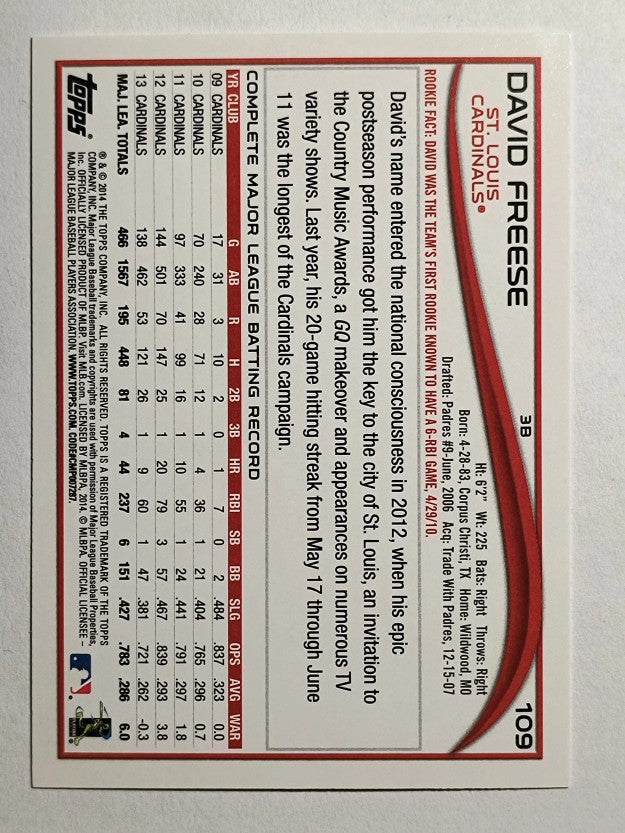 2014 Topps #109 David Freese