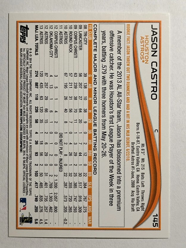 2014 Topps #145 Jason Castro