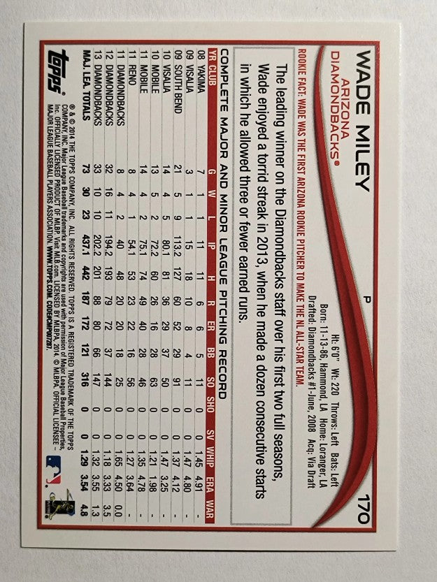 2014 Topps #170 Wade Miley