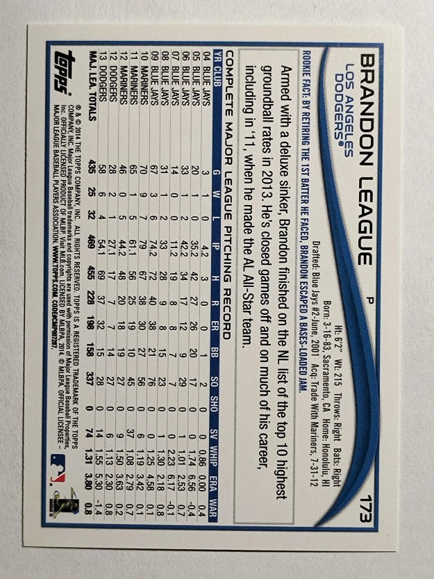 2014 Topps #173 Brandon League