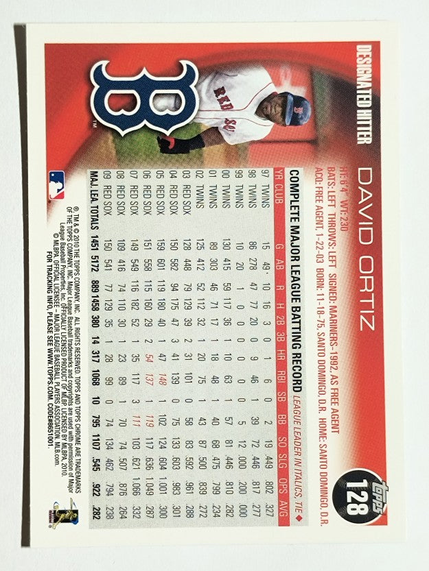 2010 Topps Chrome #128 David Ortiz