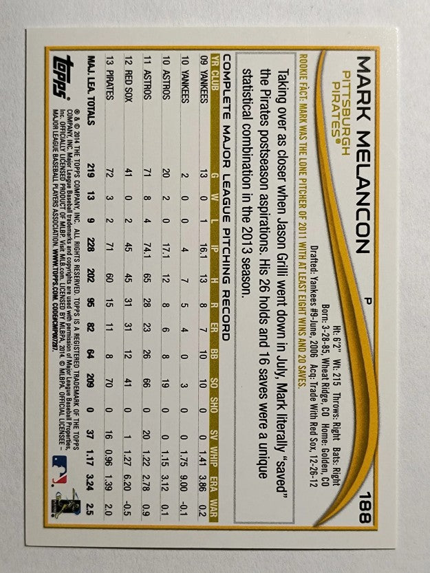 2014 Topps #188 Mark Melancon