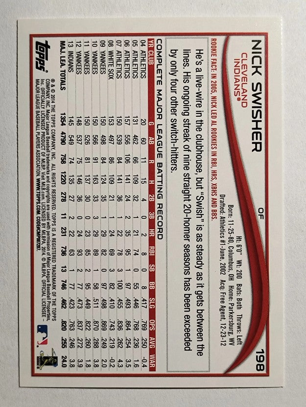 2014 Topps #198A Nick Swisher