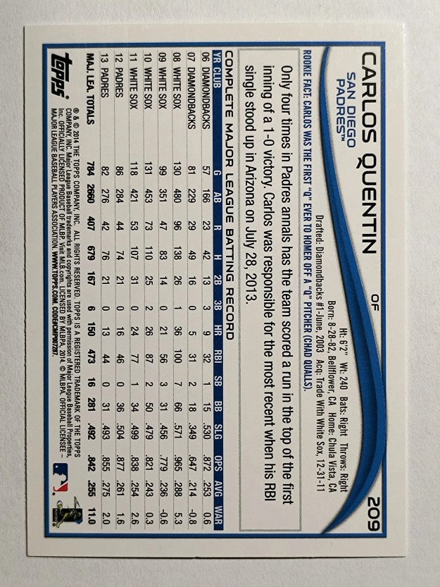 2014 Topps #209 Carlos Quentin