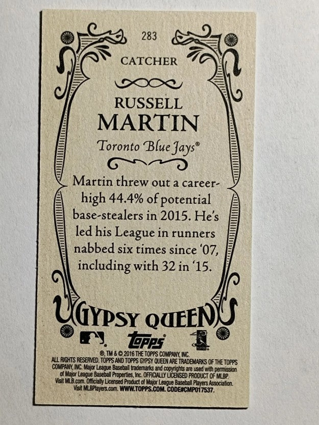 2016 Topps Gypsy Queen Mini #283 Russell Martin