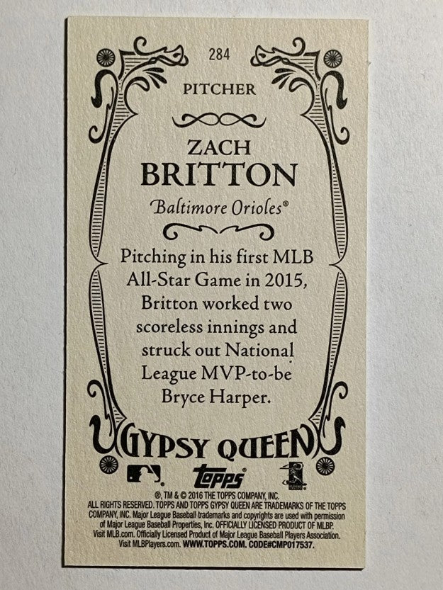 2016 Topps Gypsy Queen Mini #284 Zach Britton