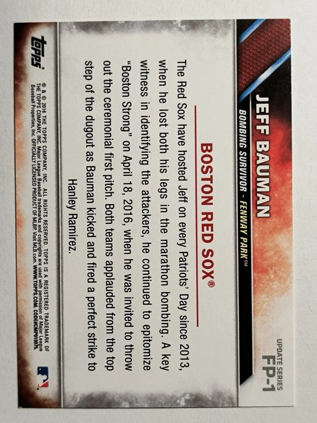2016 Topps Update First Pitch #FP1 Jeff Bauman