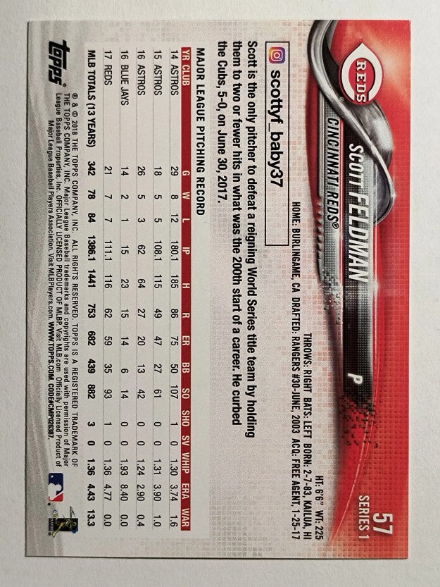 2018 Topps #57 Scott Feldman