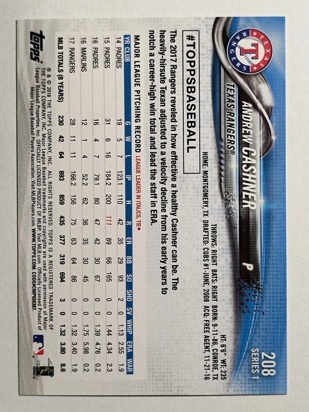 2018 Topps #208 Andrew Cashner