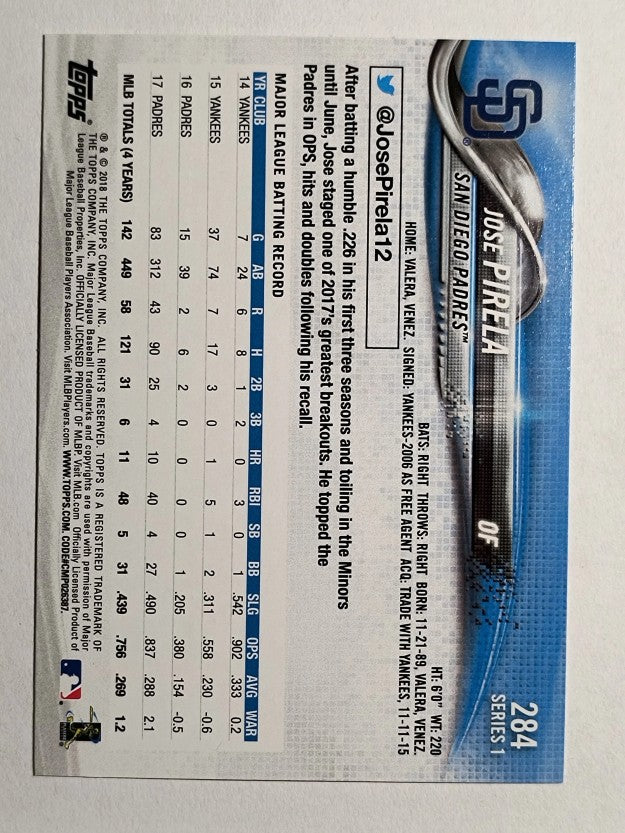 2018 Topps #284 Jose Pirela