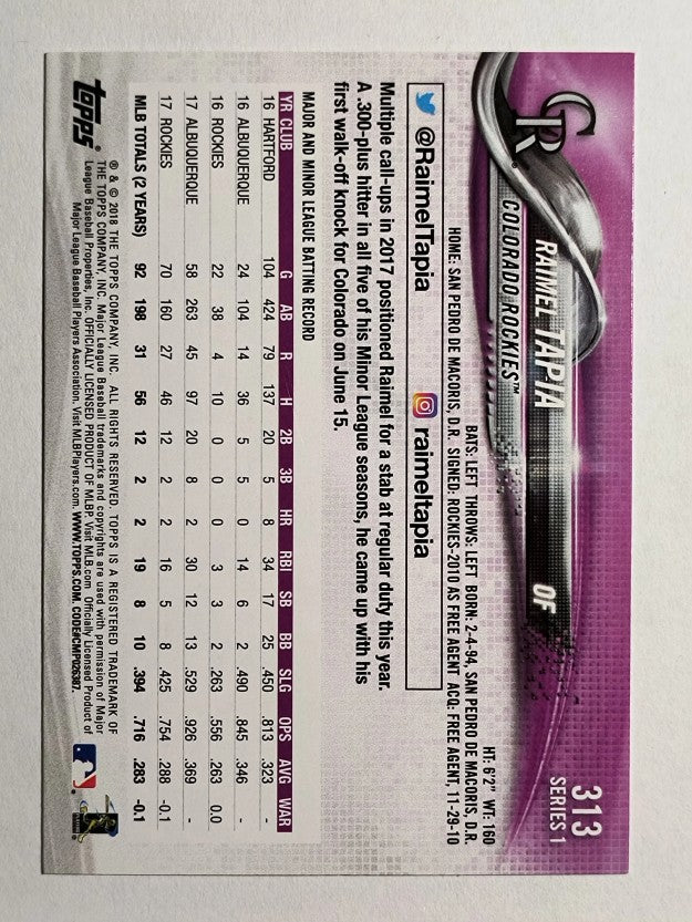 2018 Topps #313 Raimel Tapia