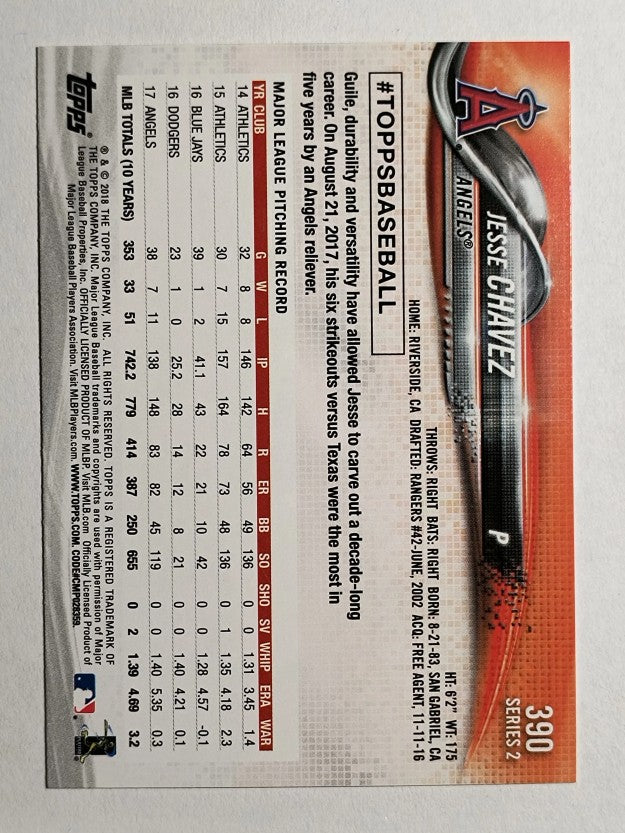 2018 Topps #390 Jesse Chavez
