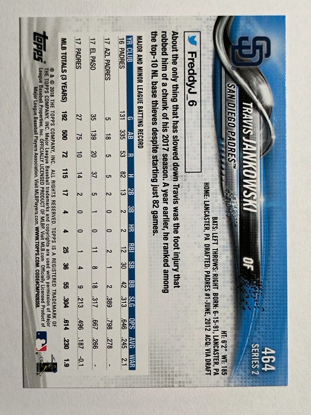 2018 Topps #464 Travis Jankowski