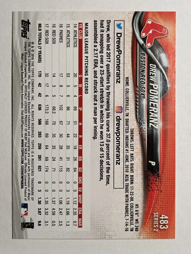 2018 Topps #483 Drew Pomeranz