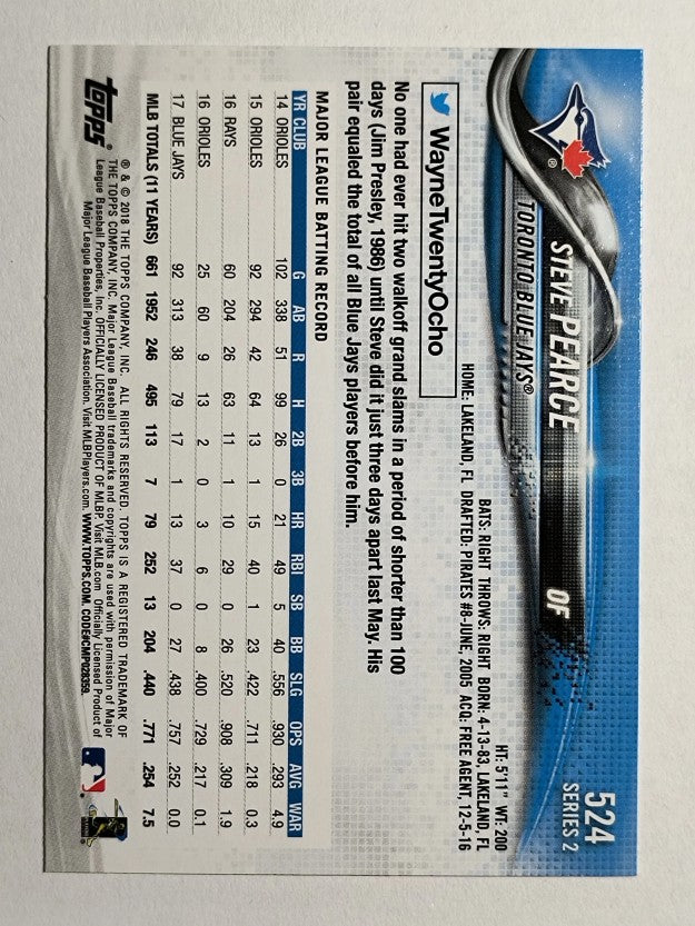 2018 Topps #524 Steve Pearce