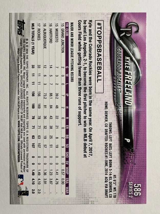 2018 Topps #586 Kyle Freeland
