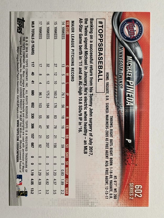 2018 Topps #602 Michael Pineda