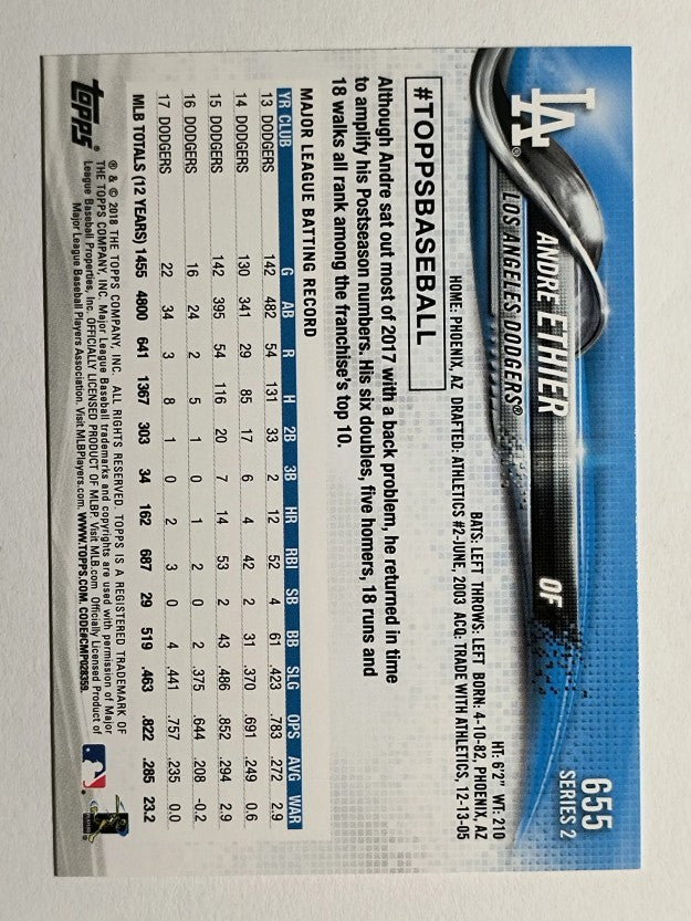 2018 Topps #655 Andre Ethier