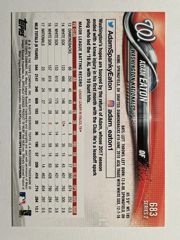2018 Topps #683 Adam Eaton