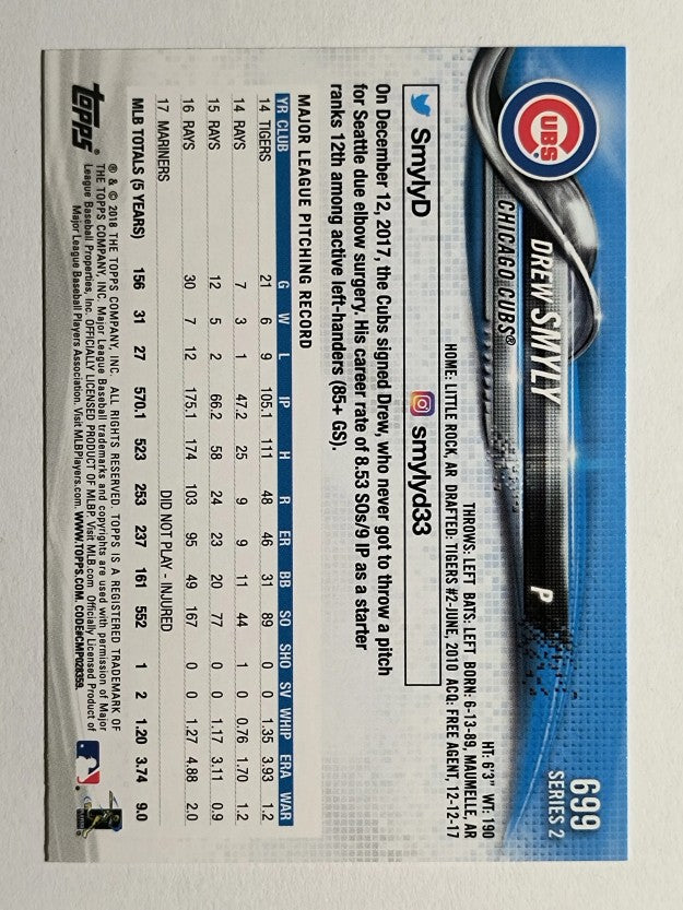 2018 Topps #699 Drew Smyly