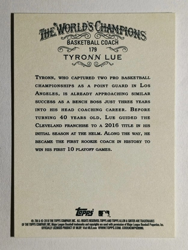 2018 Topps Allen and Ginter #179 Tyronn Lue