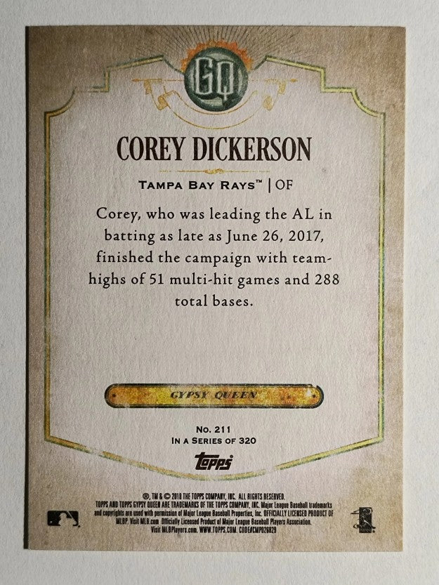 2018 Topps Gypsy Queen #211 Corey Dickerson