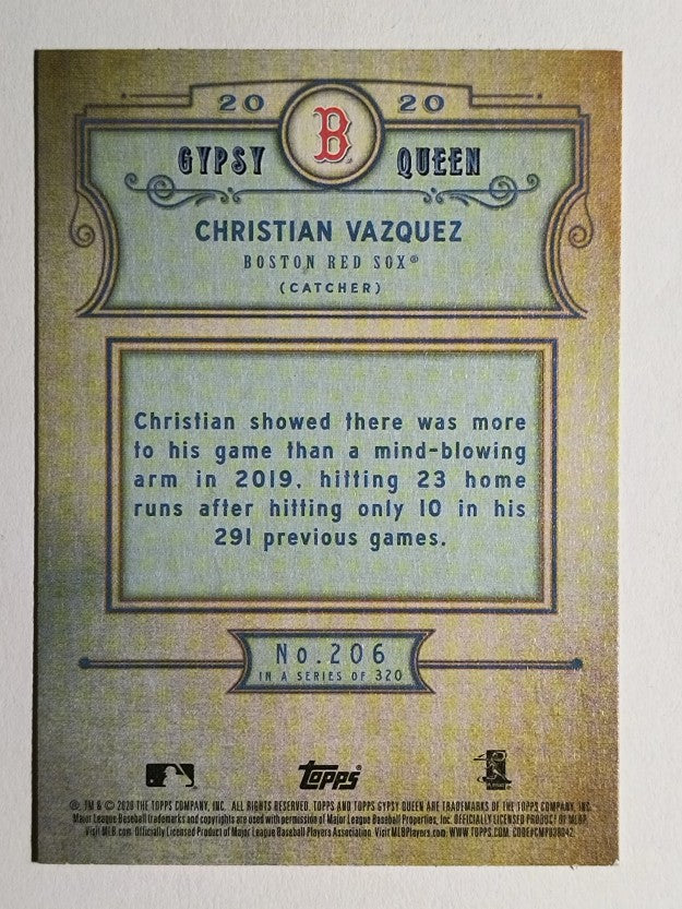 2020 Topps Gypsy Queen #206 Christian Vazquez
