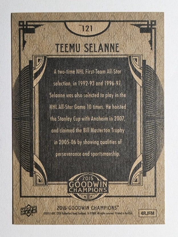 2015 Upper Deck Goodwin Champions #121 Teemu Selanne SP (NM)