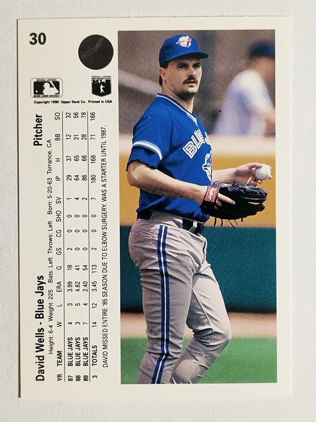 1990 Upper Deck #30 David Wells