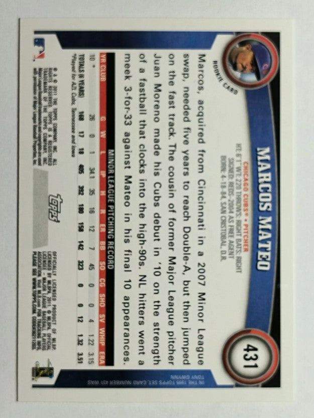 2011 Topps #431 Marcos Mateo RC