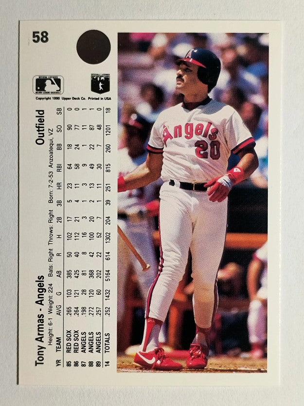 1990 Upper Deck #58 Tony Armas